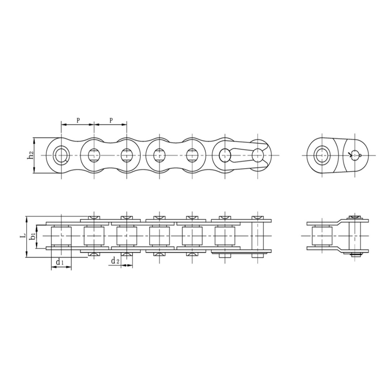 Rantai roller ketepatan padang pendek keluli tahan karat