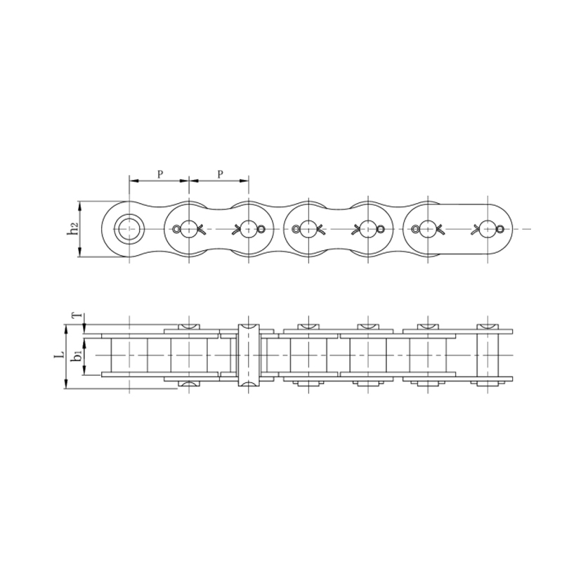 Rantai penggelek ketepatan padang pendek jenis cottered (Siri A)