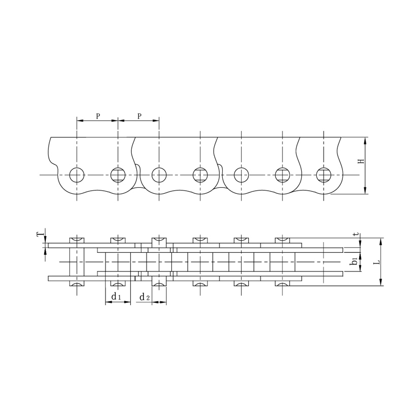 Rantai anti-sidebow tahan penuaan hasil kerja halus untuk pintu dan tingkap automatik