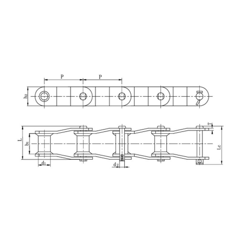 Rantai kilang pautan engkol jenis keluli yang dikimpal
